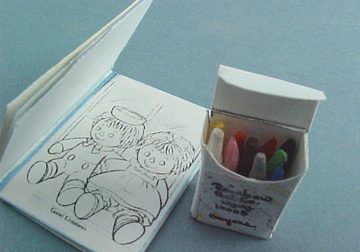 Miniature Displays Coloring Book & Crayons 1:12 scale