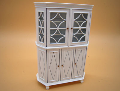 Bespaq Chere Gustavian White Display Cabinet 1:12 scale  