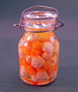 Handcrafted Canning Jar Filled with Mixed Vegetables 1:12 scale
