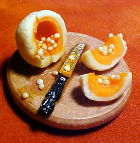 Sliced Canteloupe On A Board 1:12 scale