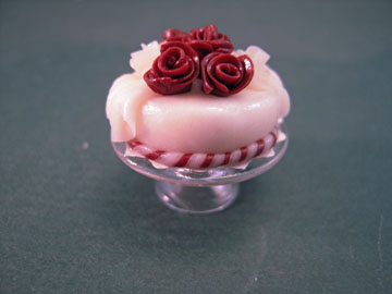 Handcrafted Chocolate and Cream Rose Cake 1:12 scale