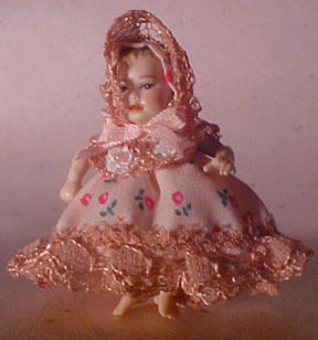 Heidi Ott Baby In Floral Dress 1:12 scale