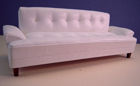 Miniature Platinum Collection Hoover Modern White Leather Sofa 1 12 Miniature Platinum Collection Hoover Modern White Leather Sofa 1 12 Scale
