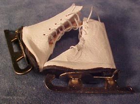 Handcrafted Leather Lady's Ice Skates 1:12 scale