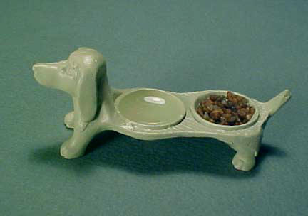 Painted Puppy Dish 1:12 scale