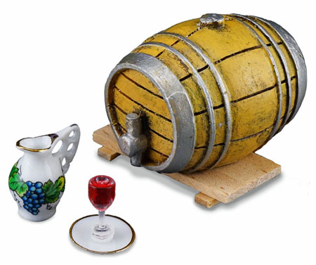 Reutter Porcelain Wine Barrel Set 1:12 scale 