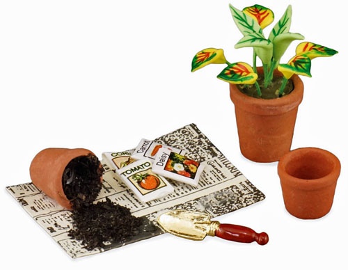 Reutter Porcelain Miniature Potting Set 1:12 scale 