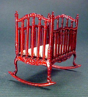 Bespaq Miniature Sweet Home Mahogany Cradle 1:24 scale