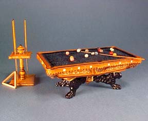 Bespaq Hand Painted Lion Pool Table Set 1:24 scale