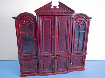 Bespaq 3 Piece Mahogany Gallery Library Bookcase Set 1:24 scale