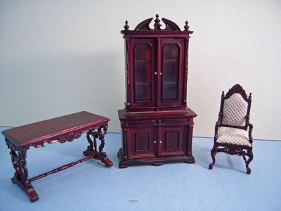 Bespaq Mahogany Chestney 3 Piece Library Set 1:24 scale