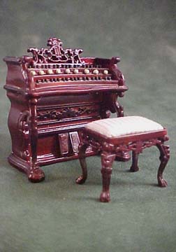 Bespaq Mahogany Fantasy Lyre Bombe Organ Set 1:24 scale