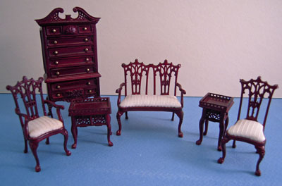 Bespaq 6 Piece Mahogany Washington Parlor Set 1:24 scale