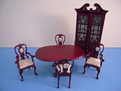 Bespaq 6 Piece Mahogany Carrington Dining Room Set 1:24 scale