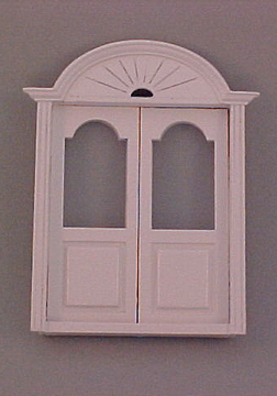 Majestic Mansions Miniature White Newport Double Door 1:12 scale