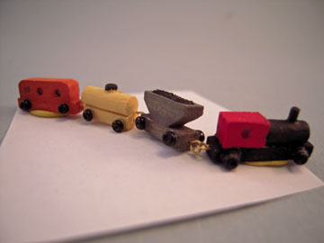 Sir Thomas Thumb Wooden Colorful Toy Train with Three Cars 1:12 scale