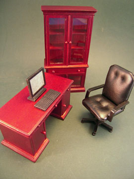 Mahogany 4 Piece Office Set 1:12 scale