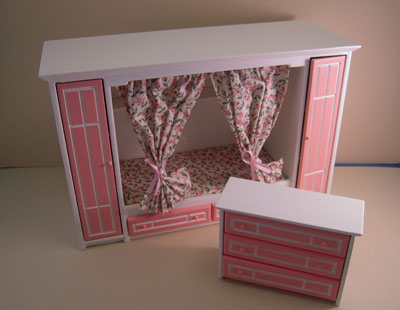 Townsquare Pink Girly 2 Piece Bedroom Set 1:12 scale