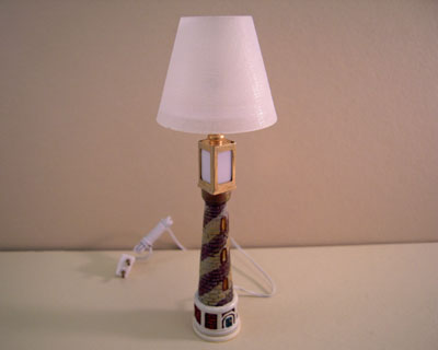 Dollhouse Miniature Lighthouse Floor Lamp in 1:12 Scale 