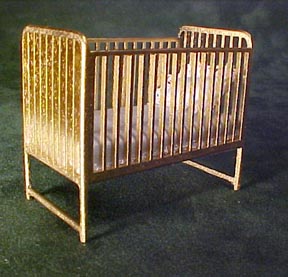 Teresa's Miniature Creations Handcrafted Gold Crib 1:24 scale