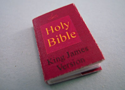 1" Scale Artisan Miniatures Hand Crafted Printed Book "The Holy Bible"