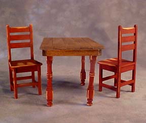 Taylor Jade Antique Red Handcrafted Colonial Table Set 1:12 scale