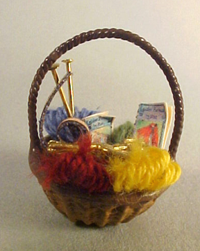 Taylor Jade Handcrafted Miniature Yarn Basket 1:24 scale