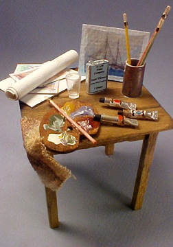 Handcrafted Taylor Jade Small Art Table 1:12 scale