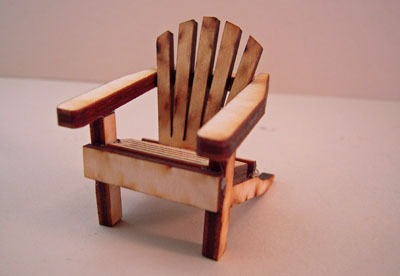 unfinished wooden adirondack chair 1 24 scale