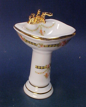 Reutter Victorian Rose Pedestal Sink 1:12 scale