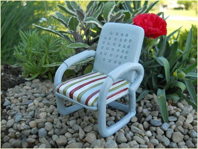 Fairy Garden Vintage Metal Looking Chair 1:12 scale