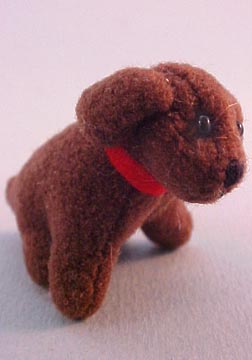 World Of Miniature Bears Sitting Brown Dog 1:12 scale