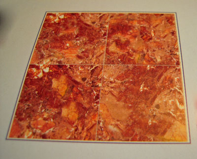 World Model Amber Orange Faux Marble Floor Tile 1:24 scale