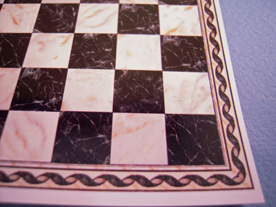 White and Black Check Faux Marble Tile 1:24 scale