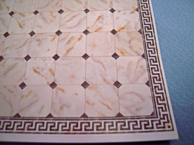 White with Black Faux Marble Tile 1:24 scale