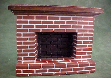 Townsquare Small Red Brick Fireplace 1:12 scale