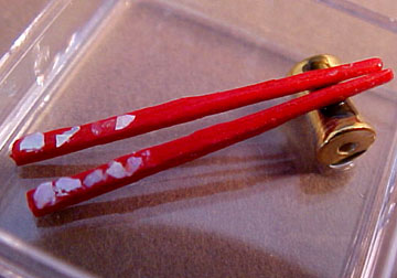 Handcrafted Red Lacquered Chopsticks with Res 1:12 scale