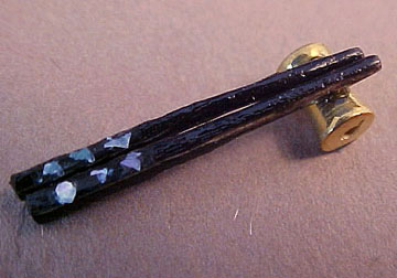 Black Lacquered Chopsticks on Rest 1:12 scale