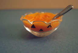 Dollhouse Miniature Halloween Party Table Food Filled 1:12   1 inch scale 