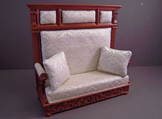 S0806MH 1:24 Half Scale 3" Miniature Dollhouse Bench Seat by JBM Mahogany 
